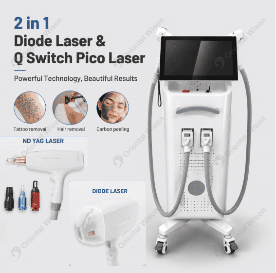 Laser diodowy 2 w 1 i laser Pico z przełącznikiem Q