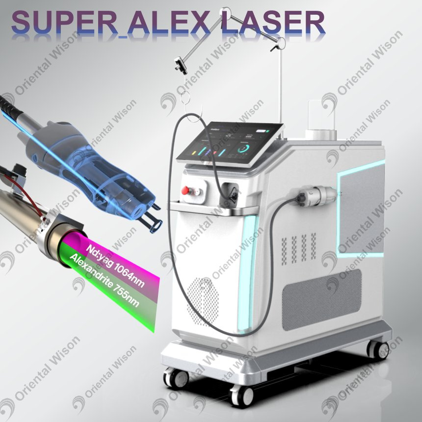 Laser aleksandrytowy Alexway Laser ND YAG o długim pulsie Laser do usuwania pigmentów naczyniowych Sprzęt kosmetyczny